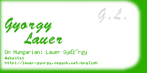gyorgy lauer business card